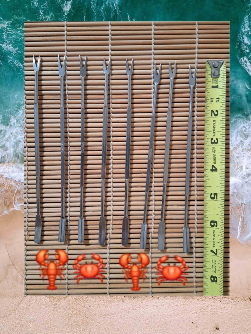 Stainless Steel Seafood Fork Picks - Set of 8